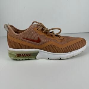 Nike Air Max Athletic Shoes in Tan and Red